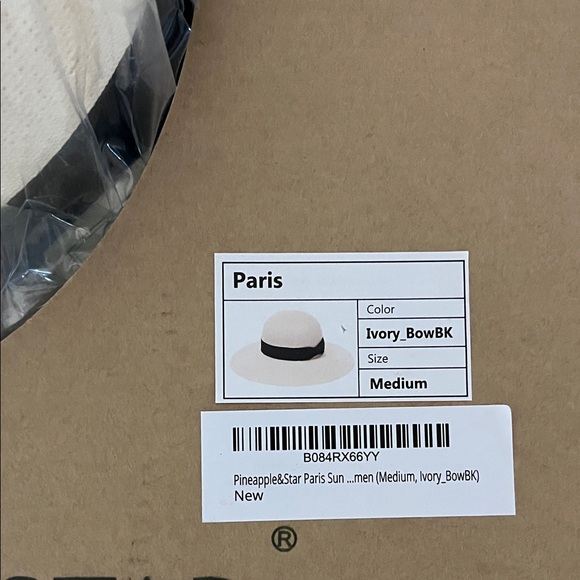Chic Cream Wide-Brim Hat with Black Accent main image 4